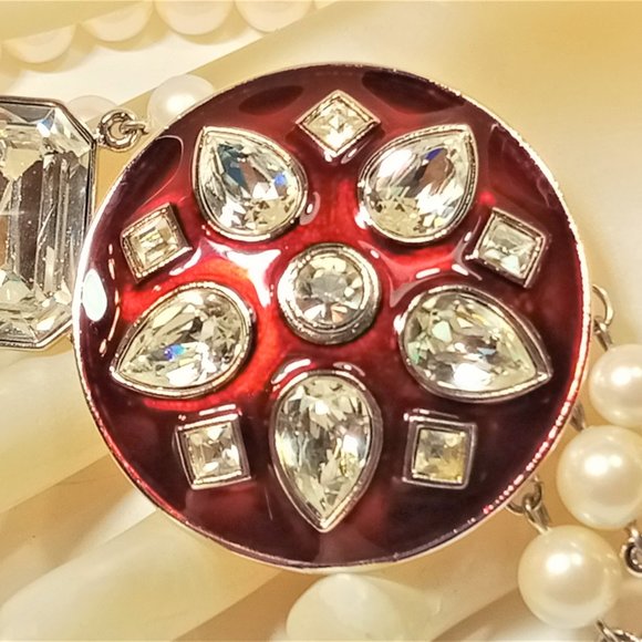 Vintage YSL Goossens Enamel Necklace Earring Set - Picture 11 of 13